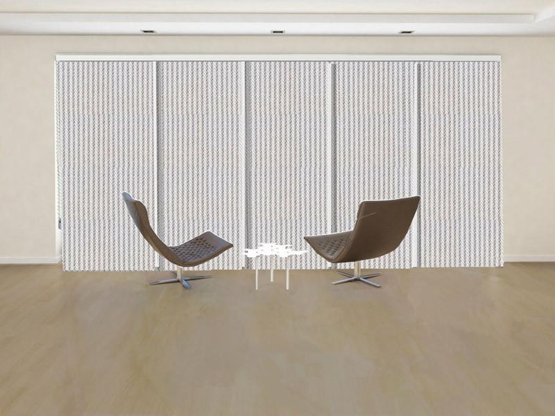 Panel japonés decorativo POSEIDON franjas verticales color blanco azul