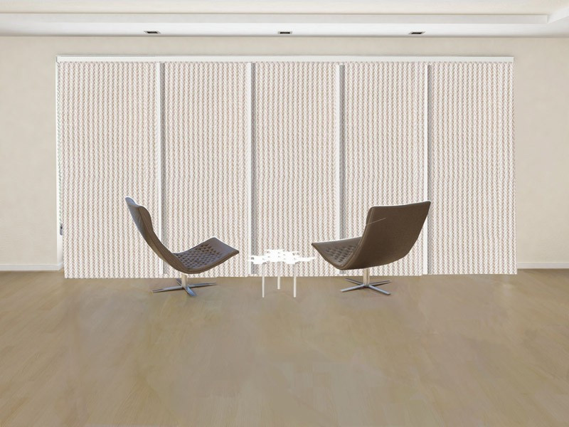 Panel japonés decorativo POSEIDON franjas verticales color blanco beige