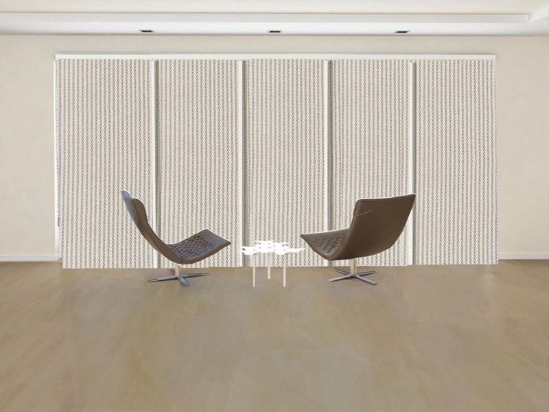 Panel japonés decorativo POSEIDON franjas verticales color blanco caqui