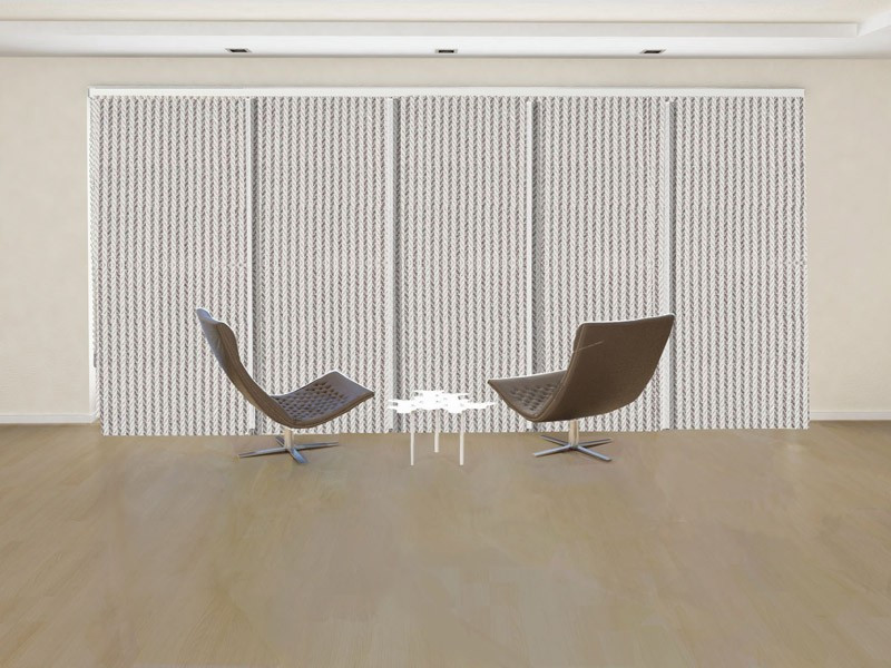Panel japonés decorativo POSEIDON franjas verticales color blanco gris ceniza