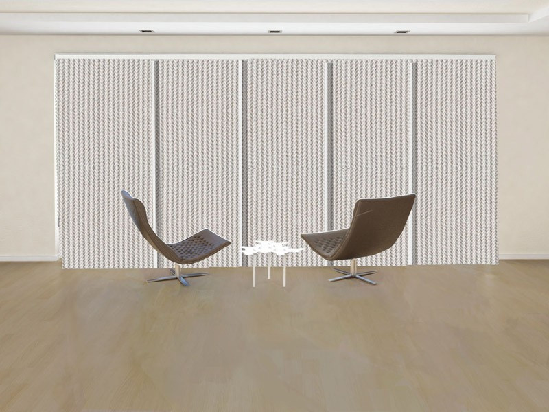 Panel japonés decorativo POSEIDON franjas verticales color blanco lino