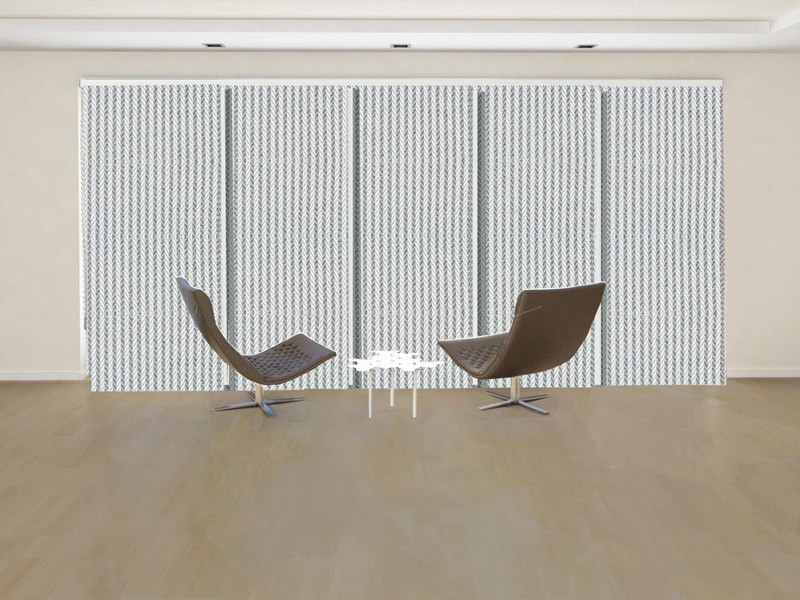 Panel japonés decorativo POSEIDON franjas verticales color blanco verde