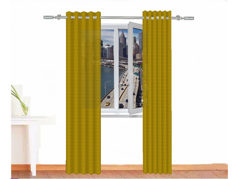 Cortina decorativa hor ignífuga color amarillo huevo