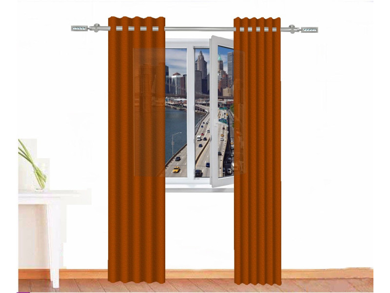 Cortina decorativa hor ignífuga color naranja caqui