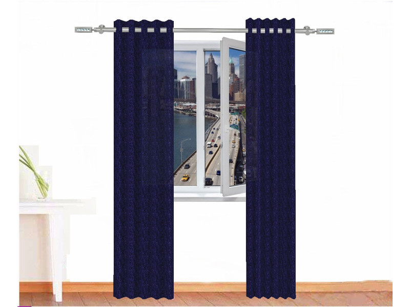 Cortina decorativa hor ignífuga color azul orcela