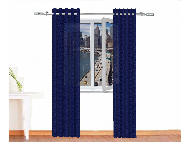 Cortina decorativa hor ignífuga color azul índigo