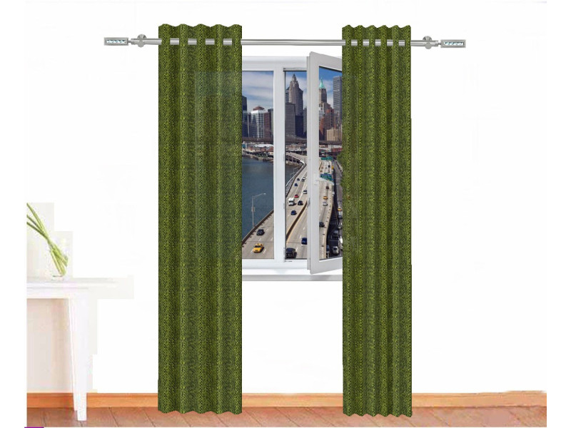 Cortina decorativa hor ignífuga color verde clorofila