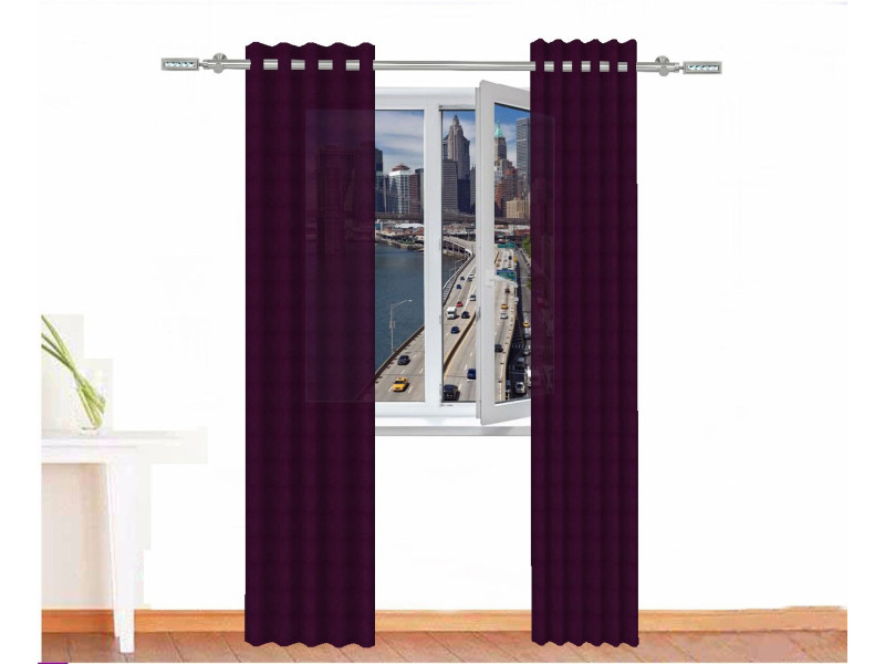 Cortina decorativa sejmet color morado berenjena