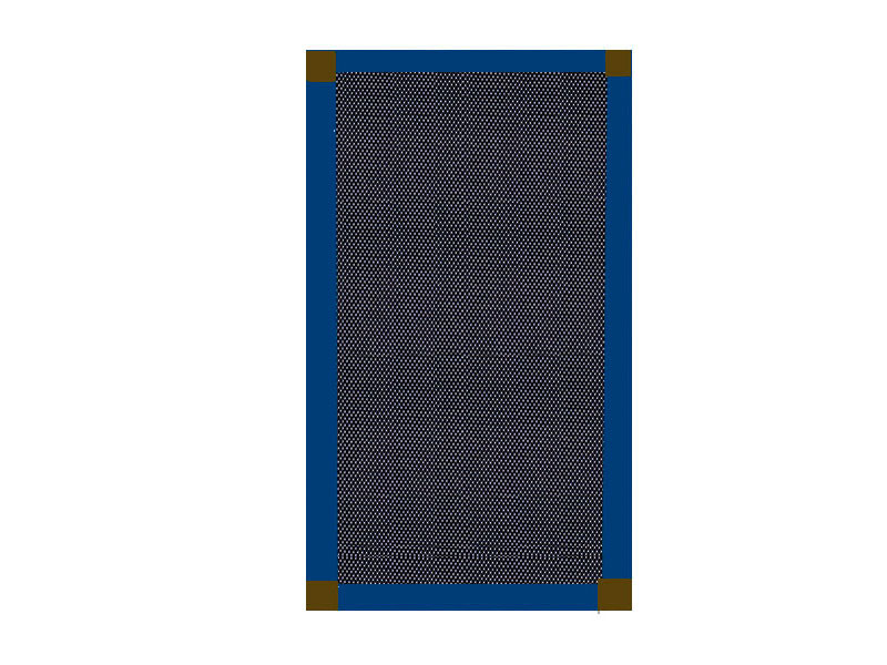 Mosquitera Corredera escuadra bronce color azul genciana