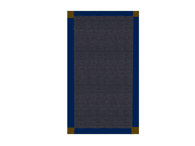 Mosquitera Corredera escuadra bronce color azul cobalto