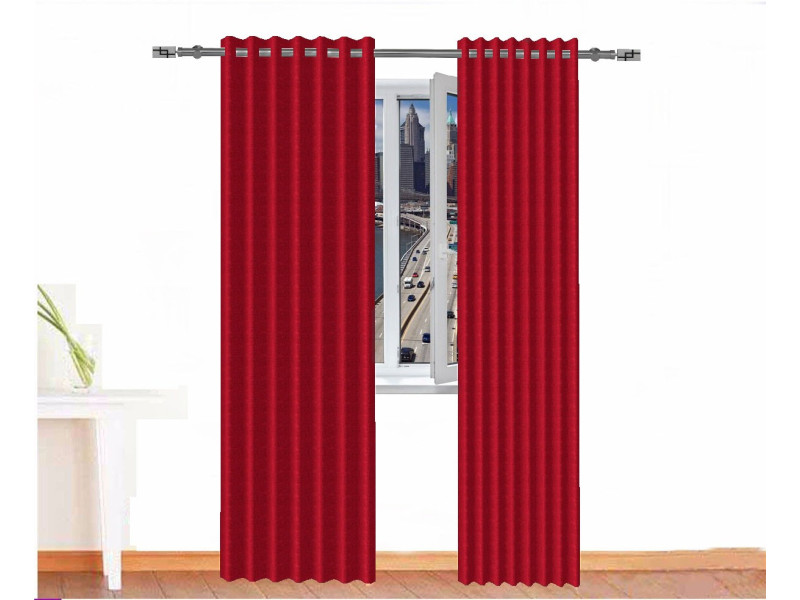 	cortina opaca apolo ignífugo color rojo coral