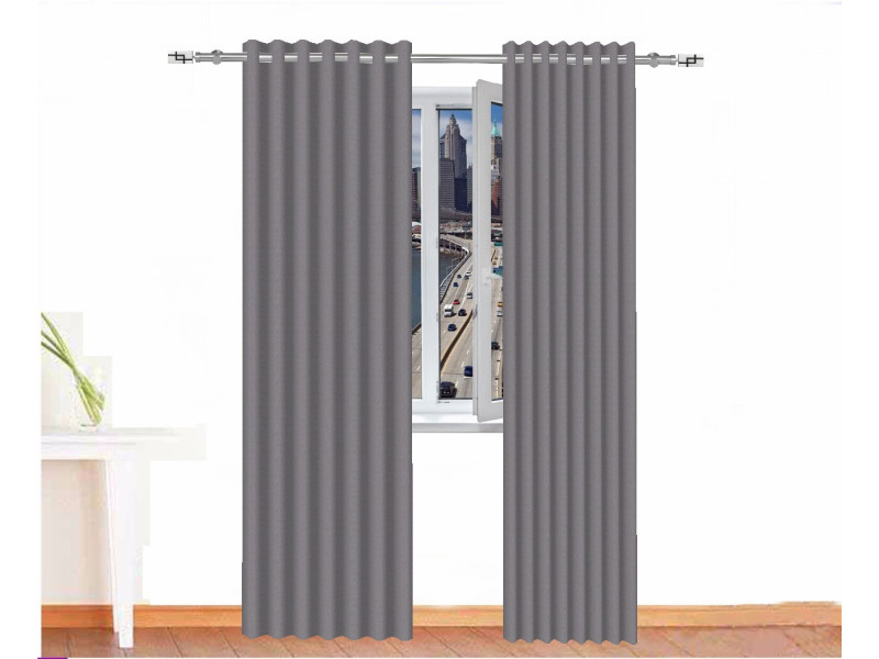 Cortina opaca BASTET gris ceniza ignifuga absorción acústica