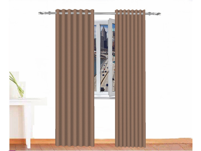 Cortina opaca BASTET beige oscuro ignífuga absorción acústica