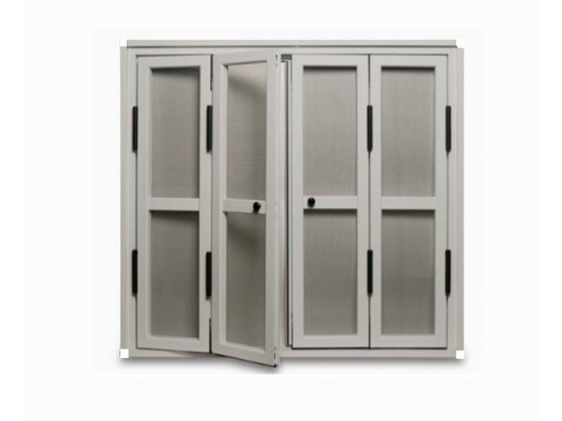 Mosquitera de Puerta Abatible escuadra blanca aluminio inox
