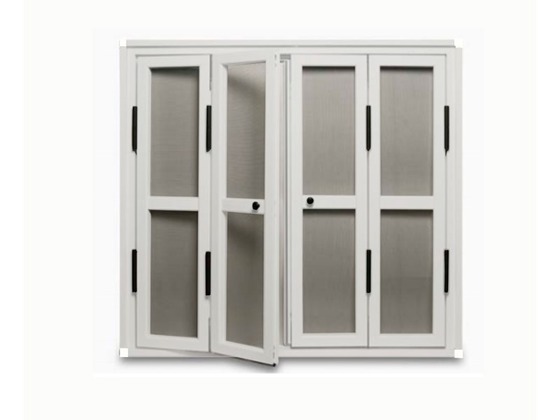 Mosquitera de Puerta Abatible escuadra blanca aluminio plata