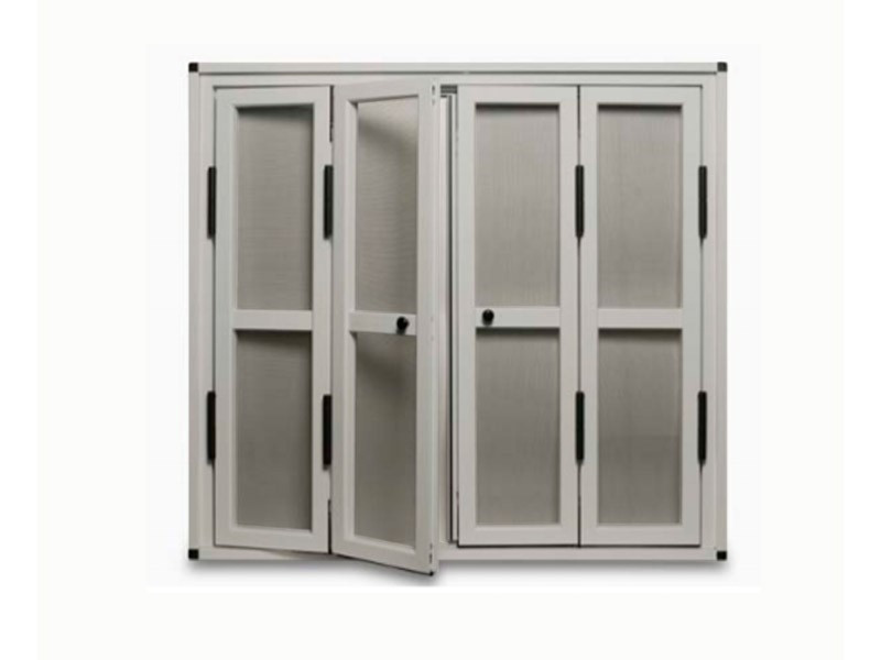 Mosquitera de Puerta Abatible escuadra negra aluminio inox