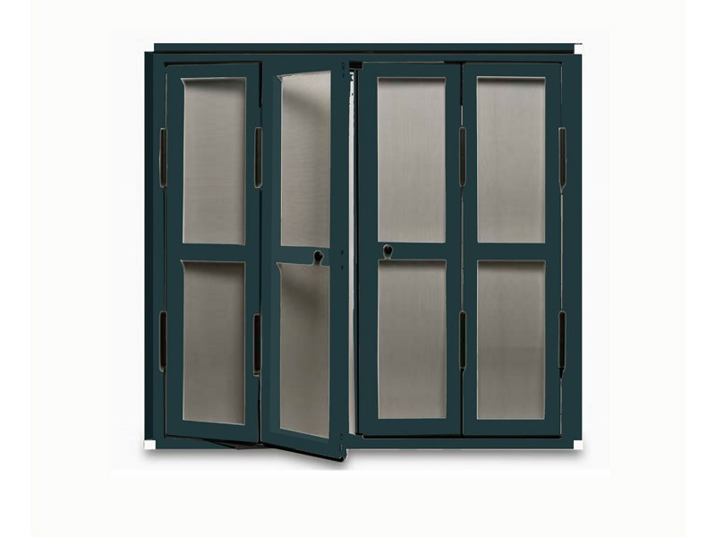 Mosquitera de Puerta Abatible escuadra blanca color gris antracita