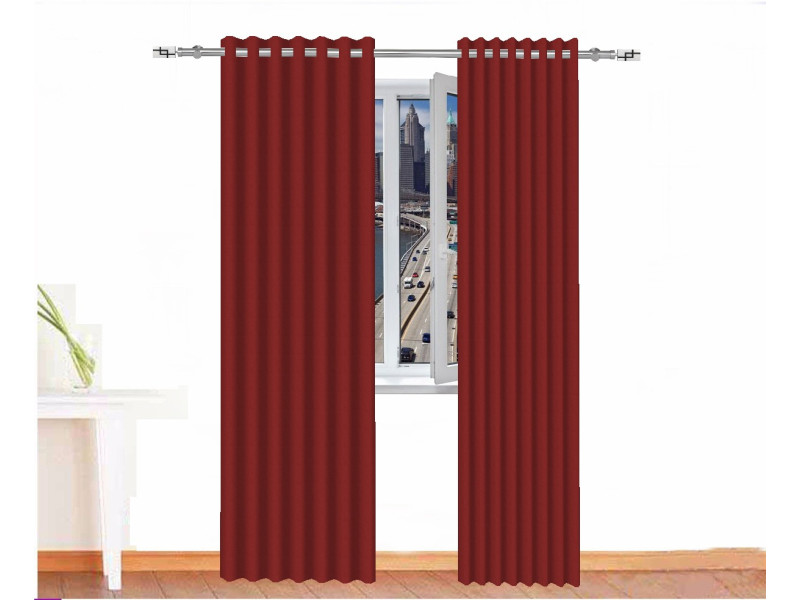 Cortina opaca BASTET rojo hibisco ignífuga absorción acústica