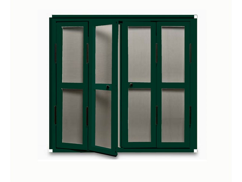 Mosquitera de Puerta Abatible escuadra blanca color negro grafito
