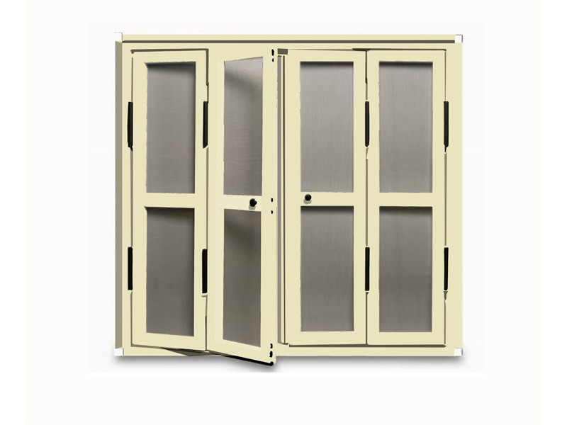Mosquitera de Puerta Abatible escuadra blanca color blanco perla