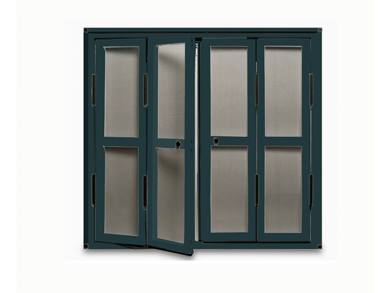 Mosquitera de Puerta Abatible escuadra negra color gris antracita