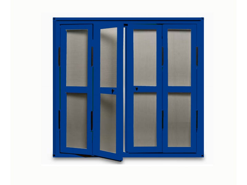 Mosquitera de Puerta Abatible escuadra negra color azul marino ultramar