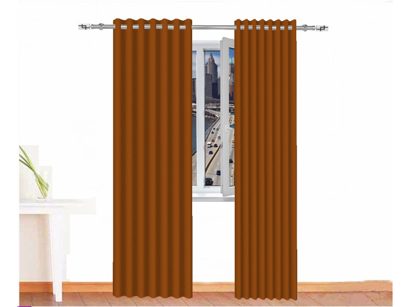 Cortina opaca BASTET naranja caqui ignífuga absorción acústica