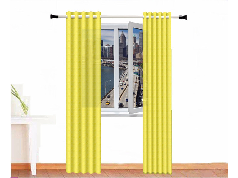 Cortina decorativa AMON Algodón Color Amarillo Pastel Loneta