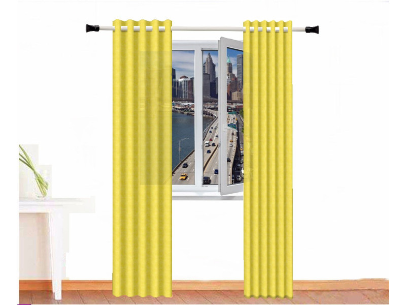 Cortina decorativa AMON Algodón Color Amarillo Limón Loneta