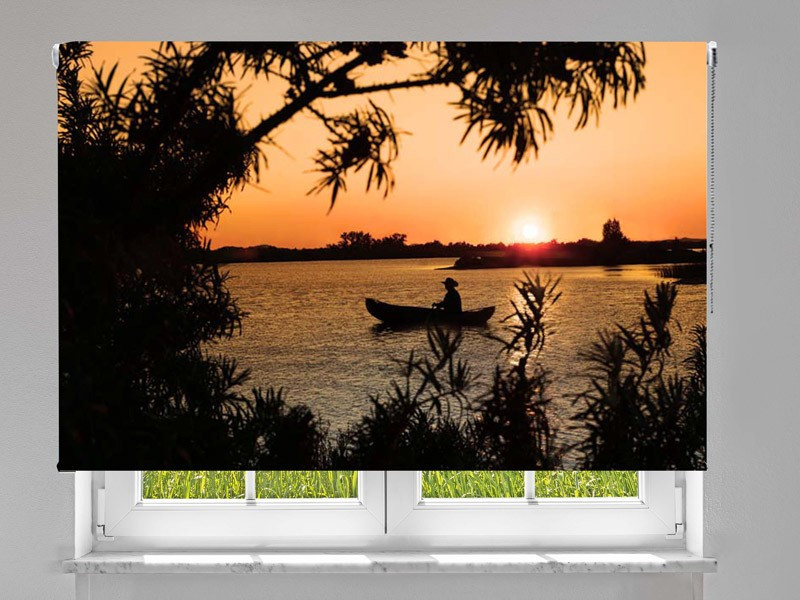 Estor enrollable FOTOGRAFIA canoa naturaleza