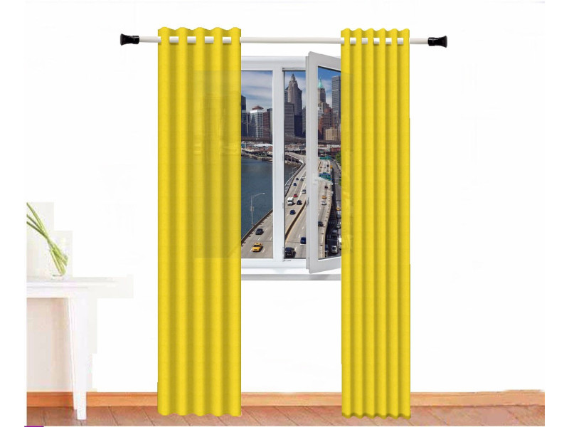 Cortina decorativa AMON Algodón Color Amarillo Loneta
