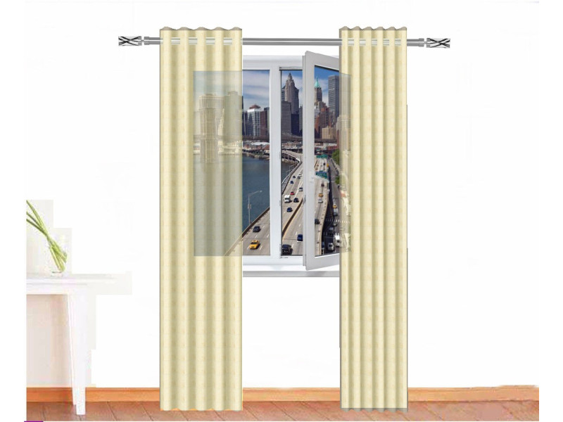 Cortina visillo ISIS lino natural color blanco crema