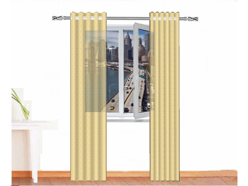 Cortina visillo ISIS lino natural color beige
