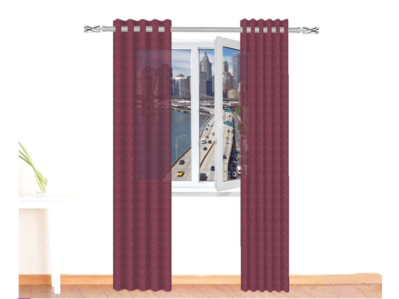 Cortina visillo ISIS lino natural color cereza