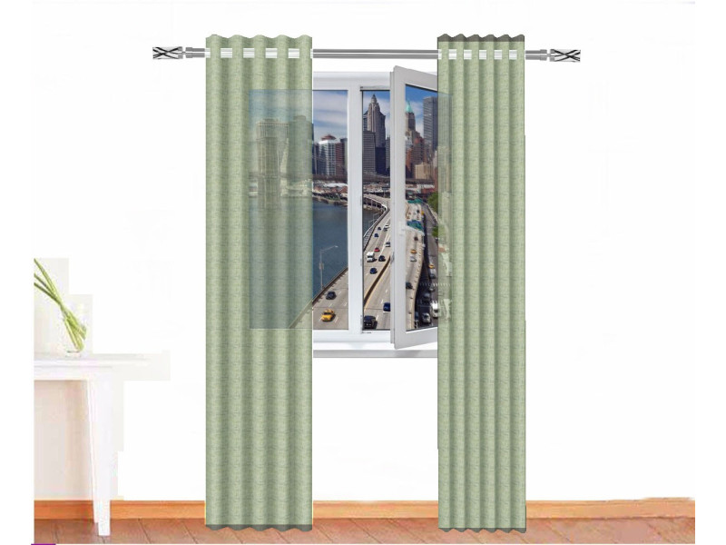 Cortina visillo ISIS lino natural color plata