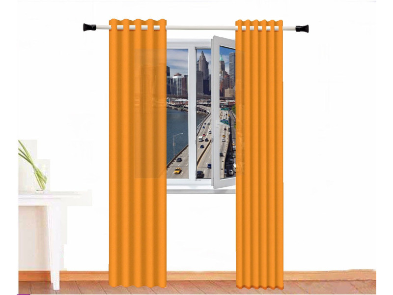 Cortina decorativa AMON Algodón Color Amarillo Indio Loneta