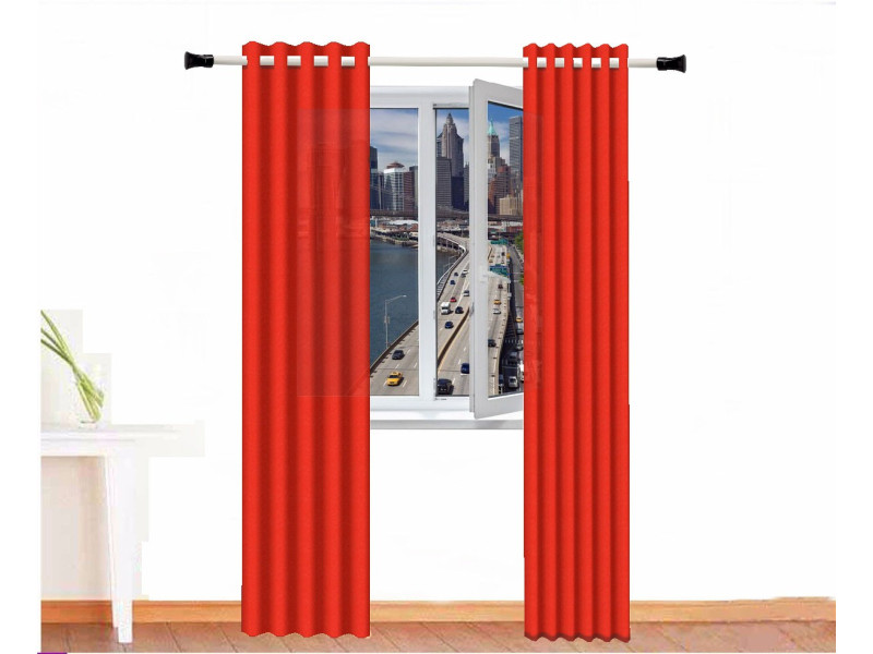 Cortina decorativa AMON Algodón Color Rojo Loneta