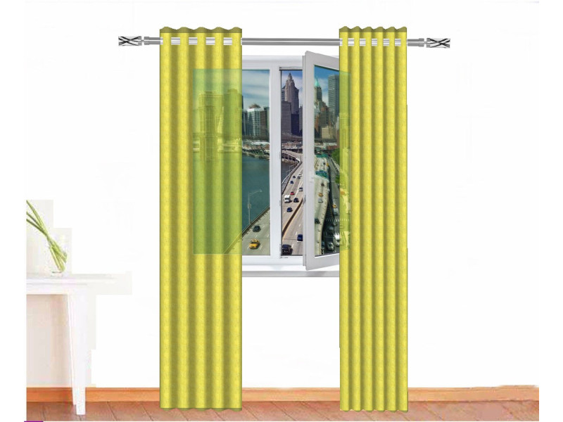 Cortina visillo lino OSIRIS color amarillo nenúfar