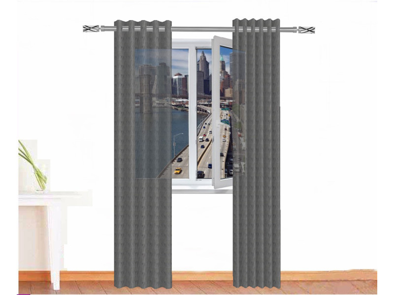 Cortina visillo RA algodón color gris acorazado