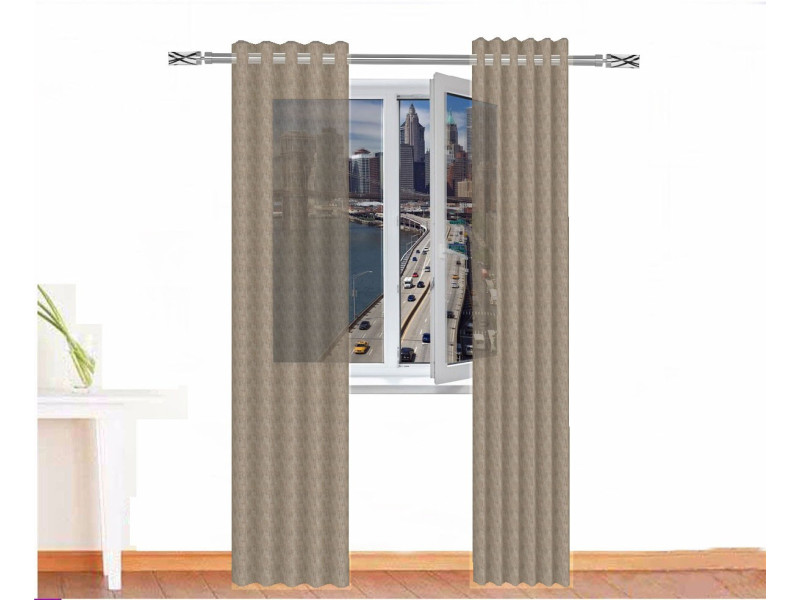 Cortina visillo RA algodón color marrón beige