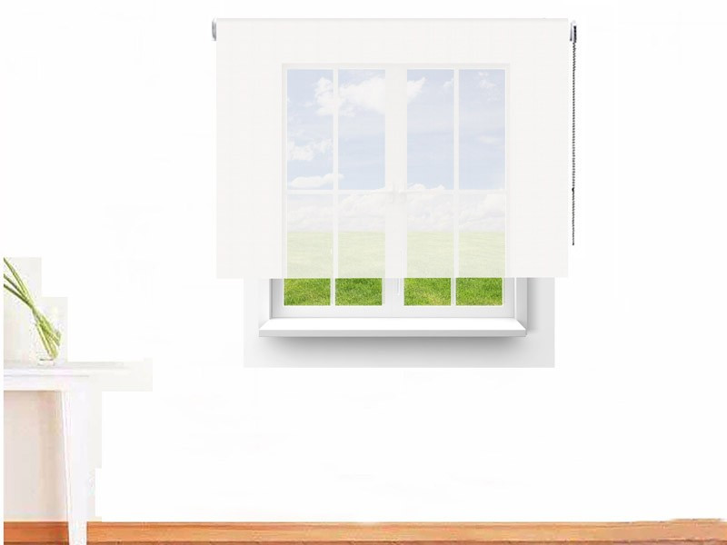 Estor enrollable Screen 3500 ignífugo color blanco hueso