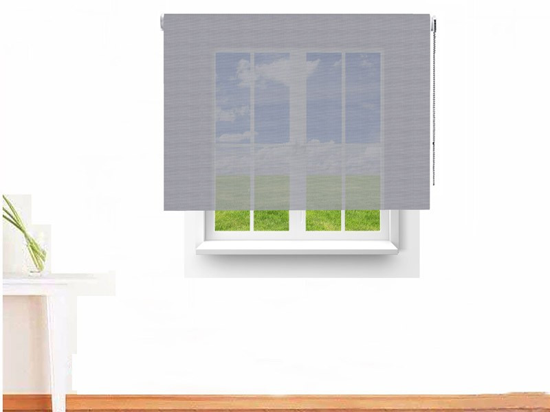Estor enrollable Screen 5000 ignífugo factor apertura 5,5% color blanco gris oscuro