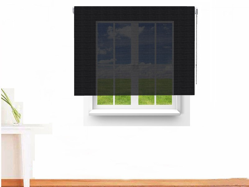 Estor enrollable Screen 5000 ignífugo factor apertura 5,5% color negro gris oscuro