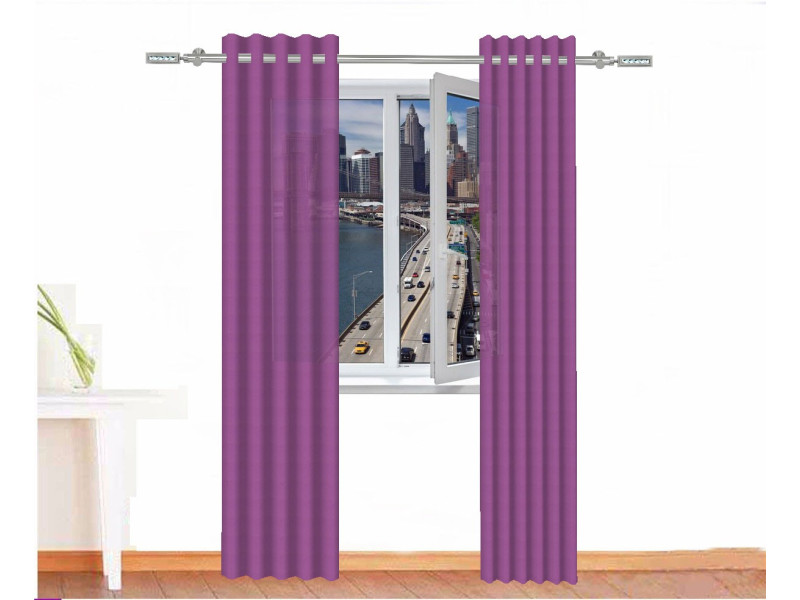 Cortina decorativa AMON Algodón Color Púrpura Pekín Loneta