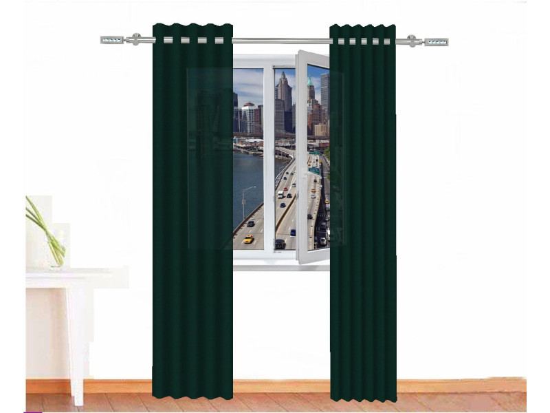Cortina decorativa AMON Algodón Color Verde Teal Loneta