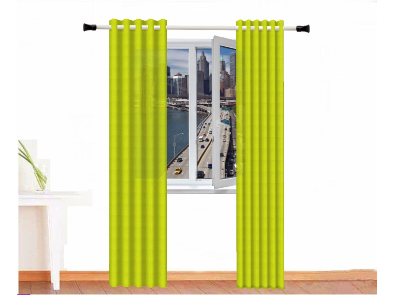 Cortina decorativa AMON Algodón Color Verde Amarillo Loneta