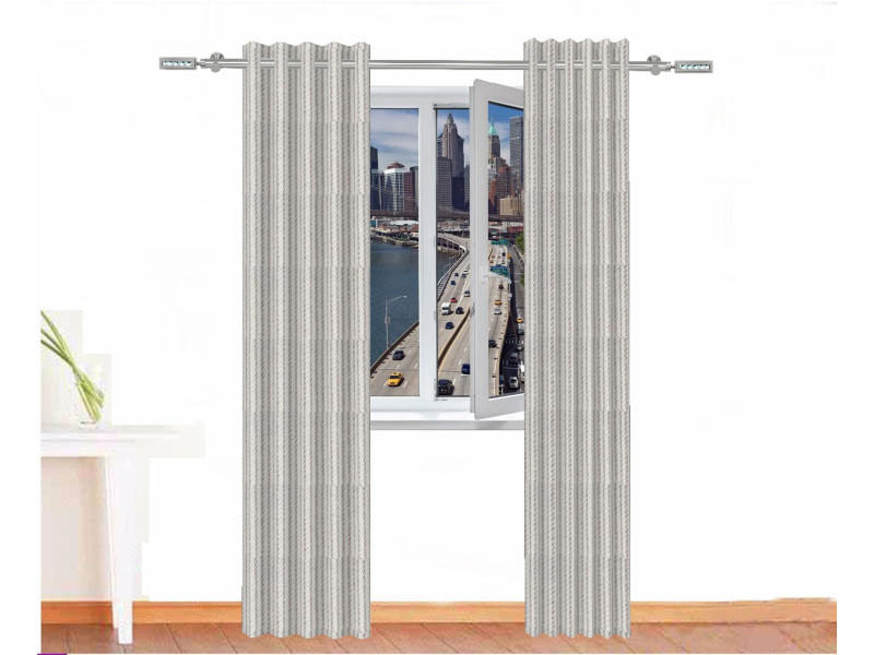 Cortina decorativa POSEIDON Color Blanco Gris Ceniza
