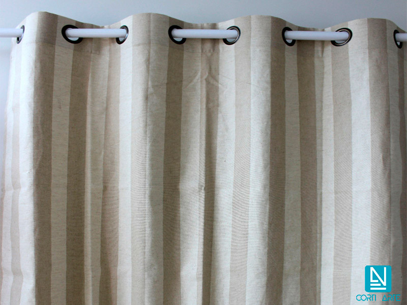Cortina decorativa THOR franjas verticales beis