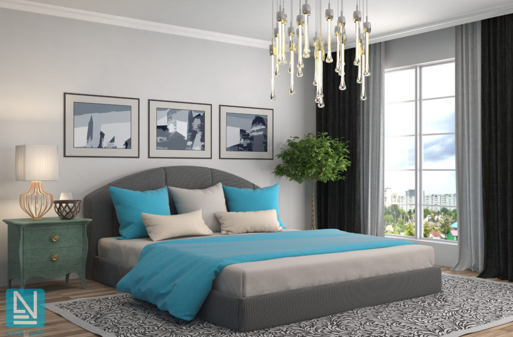 habitación hotel combinar cortinas decorativa con cortina opaca