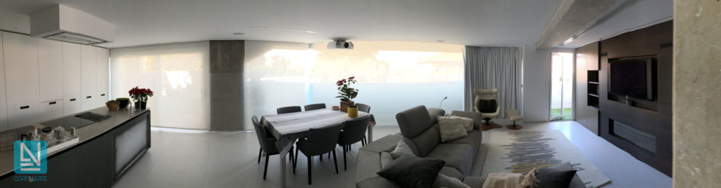 Comedor luminoso combinar cortinas opaca con estor screen
